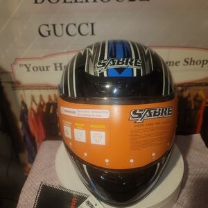 Full-Face Motorcycle Helmet in Black and Blue